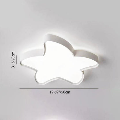Modern Simplicity Iron Acrylic Star Shade LED Flush Mount Ceiling Light For Living Room