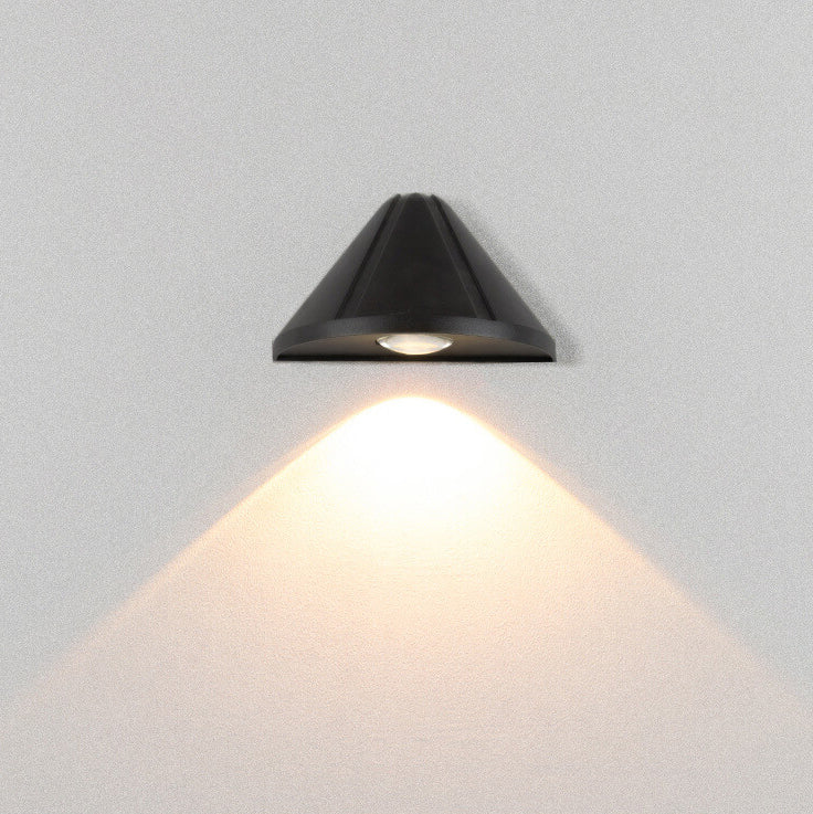 Modern Minimalist Triangle Cone Waterproof Aluminum Lens Frosted LED Outdoor Wall Sconce Lamp