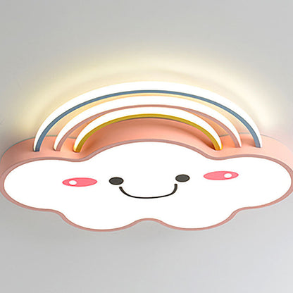 現代的でクリエイティブなレインボークラウドアクリルシェードLEDフラッシュマウントシーリングライト寝室用