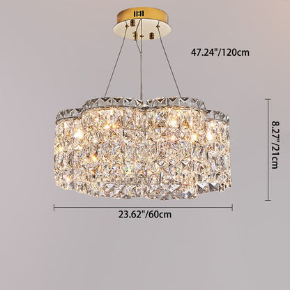 ثريا كريستال LED من الفولاذ المقاوم للصدأ بتصميم عصري بسيط لغرفة المعيشة
