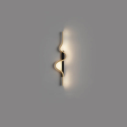 مصباح حائط LED من الألومنيوم بتصميم موجة طويلة عصري وبسيط لغرفة المعيشة