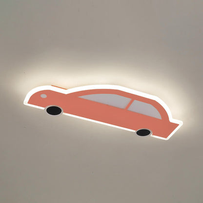 Cartoon Creative Car Shape Iron LED Flush Mount Ceiling Light