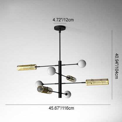 Nordic Minimalist Frosted Glass Metal 6/8-Light Island Light Chandelier