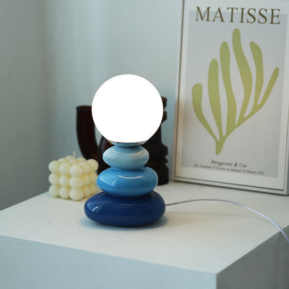Nordic Creative Ceramic Colorful Stacked Stones LED USB Table Lamp