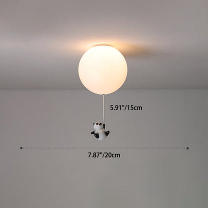 Modern Minimalist Bear Balloon PE Resin 1/3 Light Flush Mount Ceiling Light For Bedroom