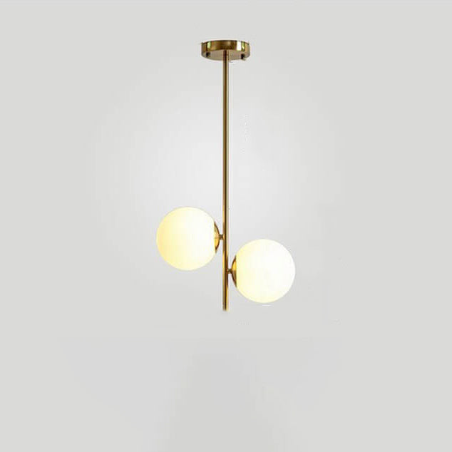 Nordic Creative Minimalist Round Ball Iron Glass 2-Light Pendant Light