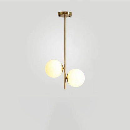 Nordic Creative Minimalist Round Ball Iron Glass 2-Light Pendant Light