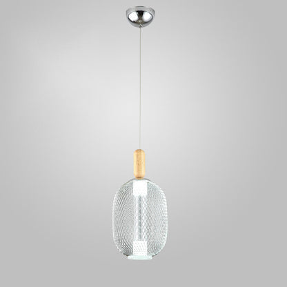 مصباح LED معلق بظل شبكي زجاجي حديث 
