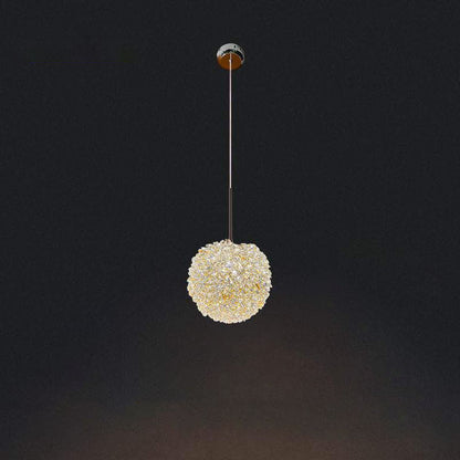 Modern Golden Glamour Crystal Ball Shade 1-Light Pendant Light