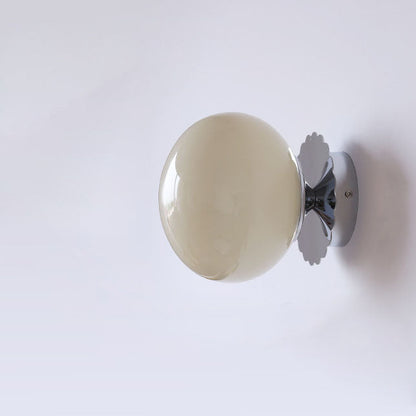 Modern Vintage Minimalist Iron Glass Round Head 1-Light Wall Sconce Lamp