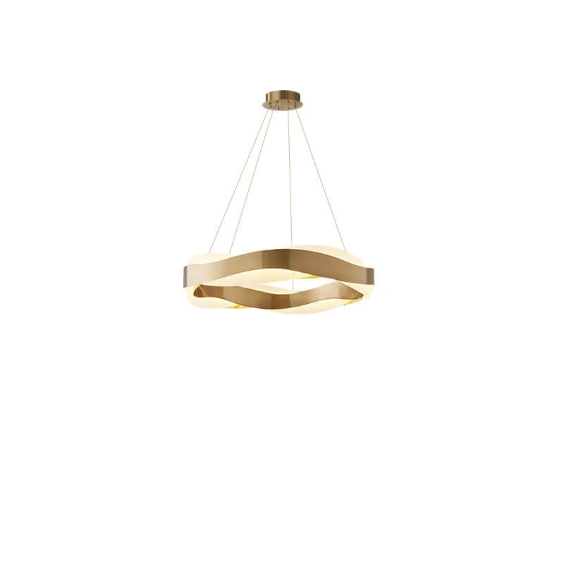 Postmodern Luxury Circle Champagne Gold Stainless Steel Acrylic LED Chandelier