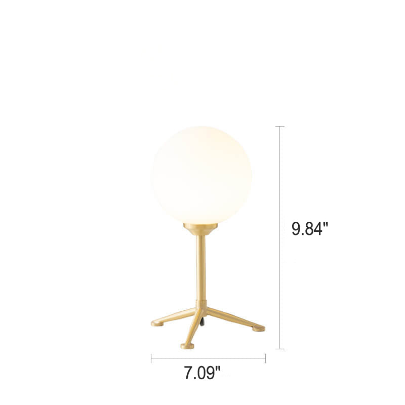 Modern Simple Spherical Milky White Lampshade 1-Light Table Lamp