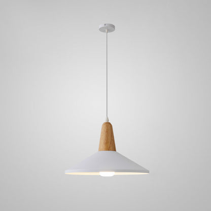 Nordic Minimalist Macaron Solid Color Aluminum Wood 1-Light Pendant Light