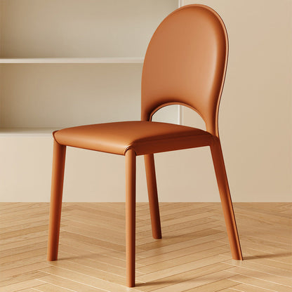 Contemporary Nordic Square Oval Faux Leather Carbon Steel Dining Chair Backrest For Dining Room