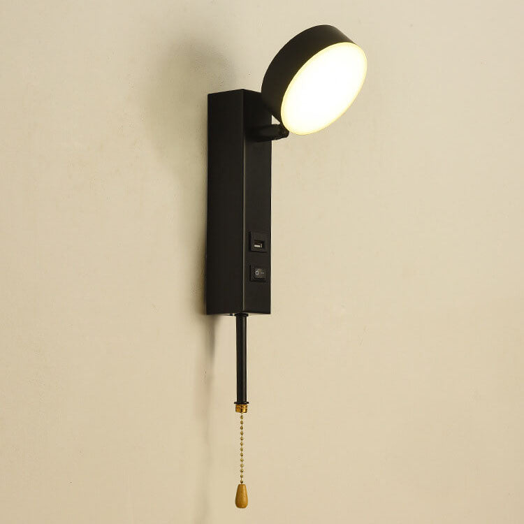 مصباح حائط LED USB ذو قاعدة مستديرة مستطيلة بسيطة على الطراز الاسكندنافي 