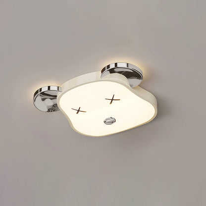 Modern Art Deco Violent Bear PE Iron LED Flush Mount Ceiling Light For Bedroom