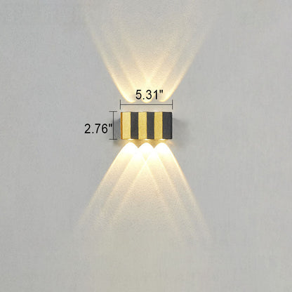 Modern Light Luxury Golden Aluminum Outdoor Waterproof Patio LED Wall Sconce Lamp