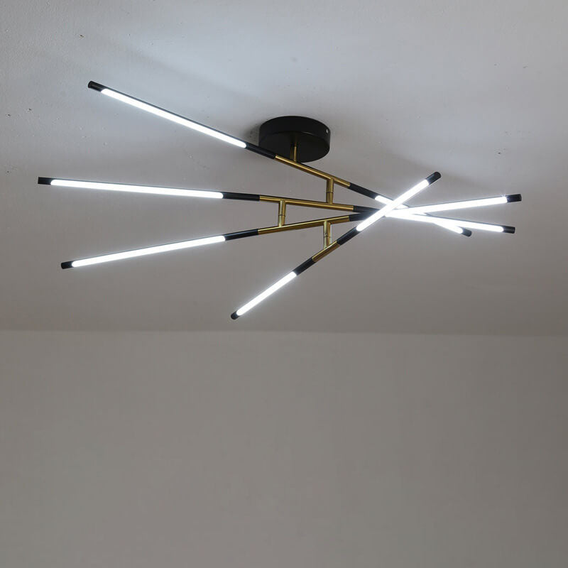 Nordic Creative Iron Geometric Line Combination LED Semi-Flush Mount Ceiling Light