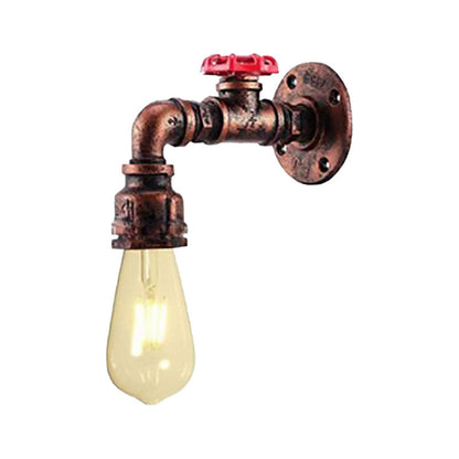 Contemporary Industrial Faucet Iron 1-Light Wall Sconce Lamp For Living Room