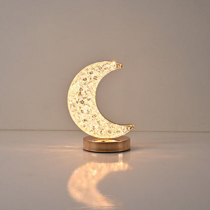 Nordic Creative Acrylic Moon Star Geometry Metal LED USB Table Lamp