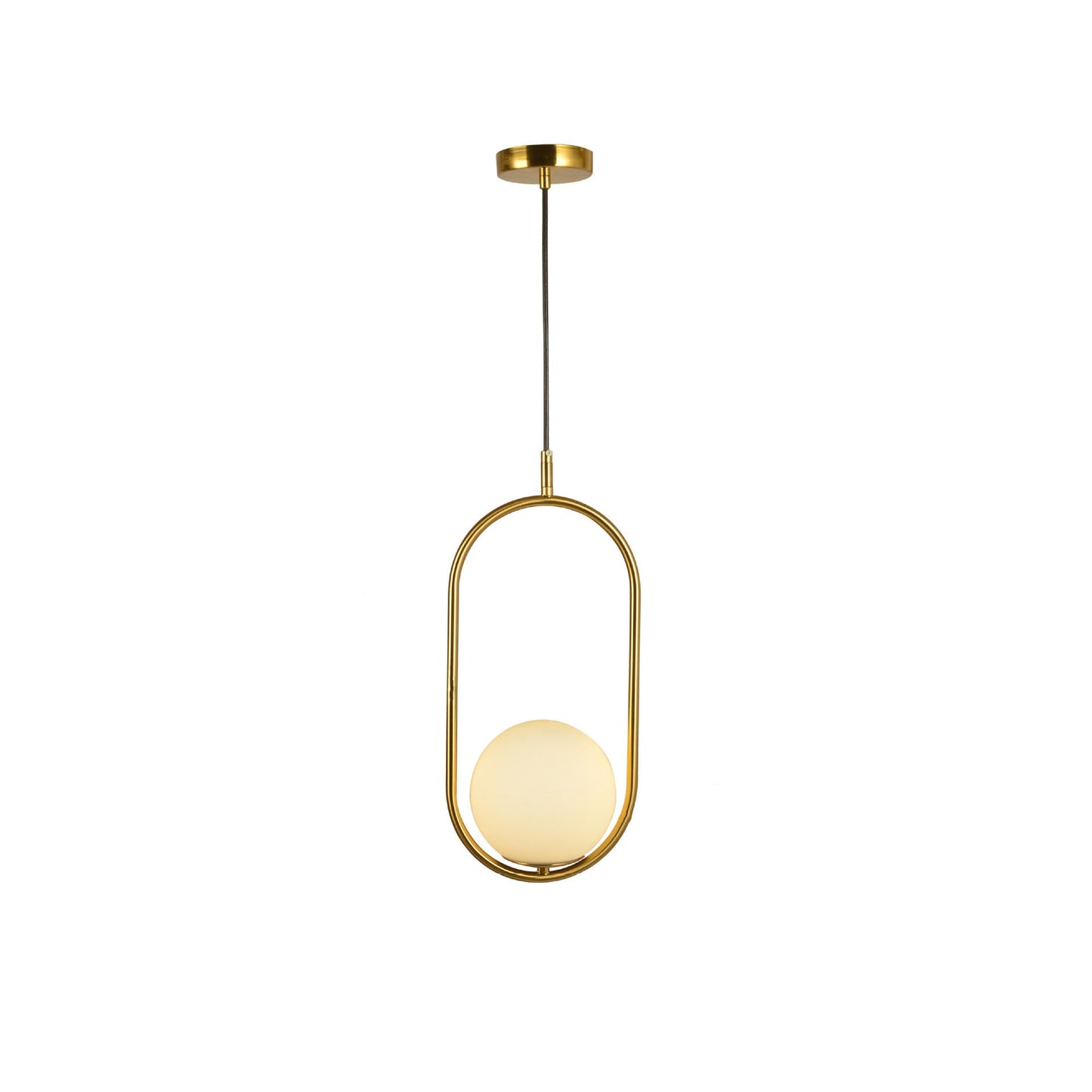 Modern Light Luxury Minimalist Oval Glass Orb 1/2-Light Pendant Light