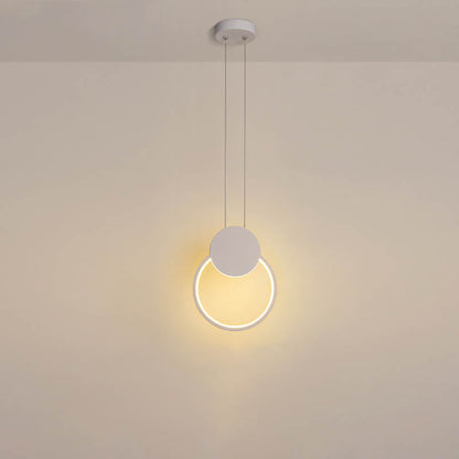 مصباح LED دائري هندسي من الحديد بتصميم بسيط وعصري لغرفة النوم 