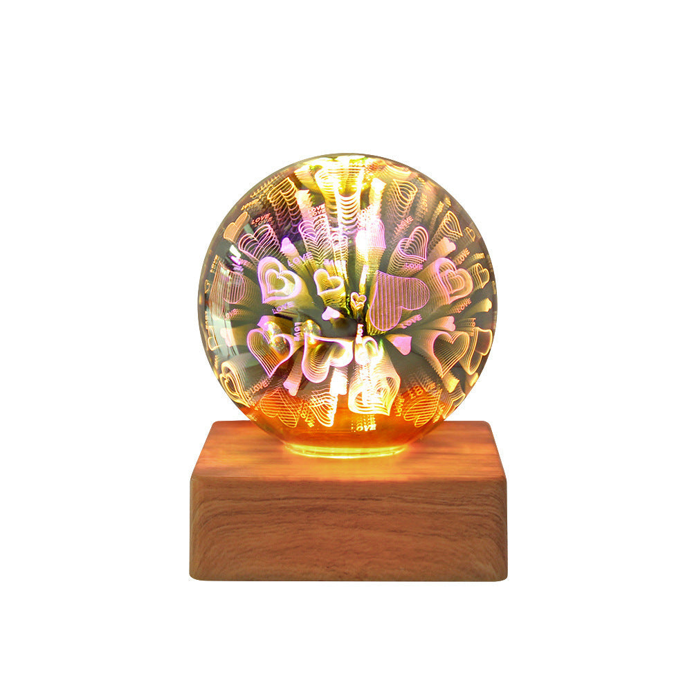 Colorful Glass Ball USB Plug-in 1-Light LED Decorative Table Lamp