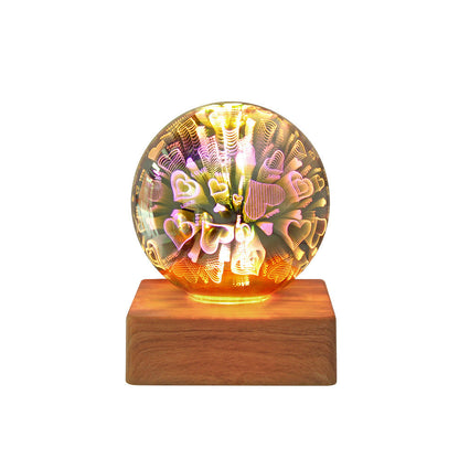 Colorful Glass Ball USB Plug-in 1-Light LED Decorative Table Lamp