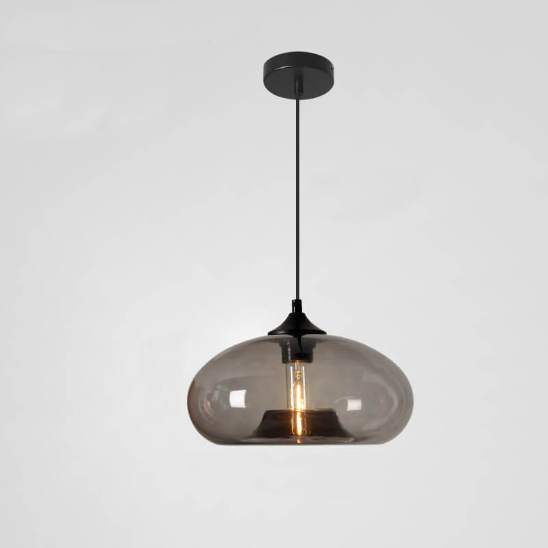 Creative Colored Glass Oval 1-Light Pendant Light