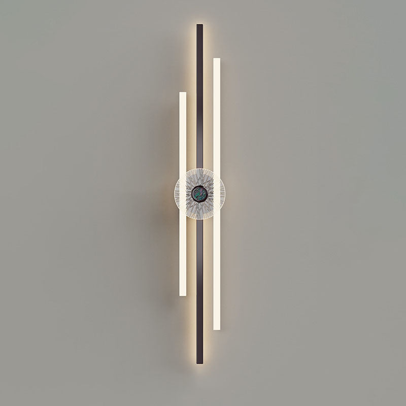 مصباح حائط LED من الألومنيوم بتصميم شريطي طويل وعصري بسيط لغرفة المعيشة 