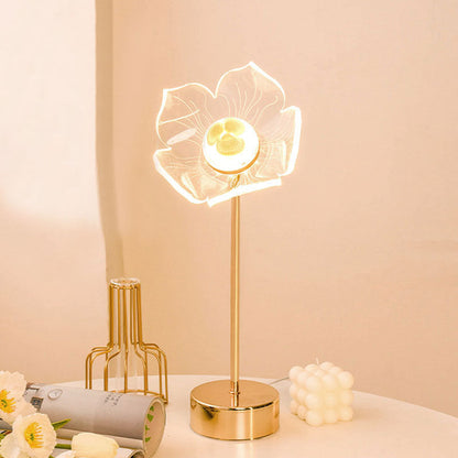 Nordic Light Luxury Acrylic Flower Butterfly Gold LED Table Lamp