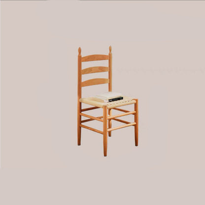 Contemporary Retro Square Braided Rope Solid Wood Dining Chair Ladder-back Footrest For Dining Room