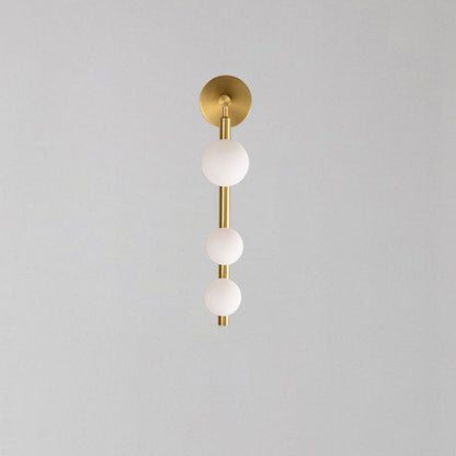 Contemporary Mid-century Hardware Strip Glass Globe Ball Shade 3-Light Wall Sconce Lamp For Living Room