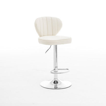 Modern Minimalist Square PU Leather Metal Bar Stool Backrest Footrest For Dining Room