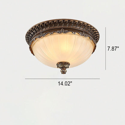 European Retro Light Luxury Resin Metal 3-Light Flush Mount Lighting