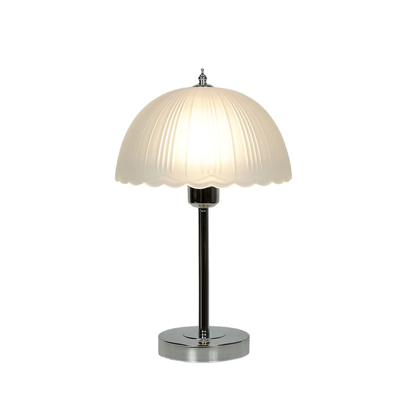 Contemporary Nordic Iron Glass Dome Petal 1-Light Table Lamp For Bedside