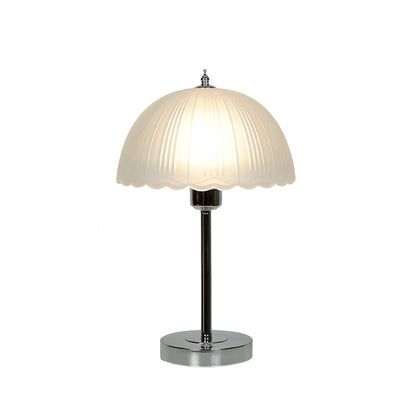Contemporary Nordic Iron Glass Dome Petal 1-Light Table Lamp For Bedside