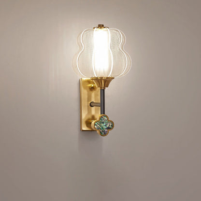 مصباح حائط LED بتصميم صيني مصنوع من النحاس والأكريليك بالكامل بتصميم إبداعي