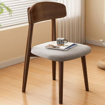 Modern Minimalist Square PU Leather Fabric Solid Wood Dining Chair Backrest For Dining Room