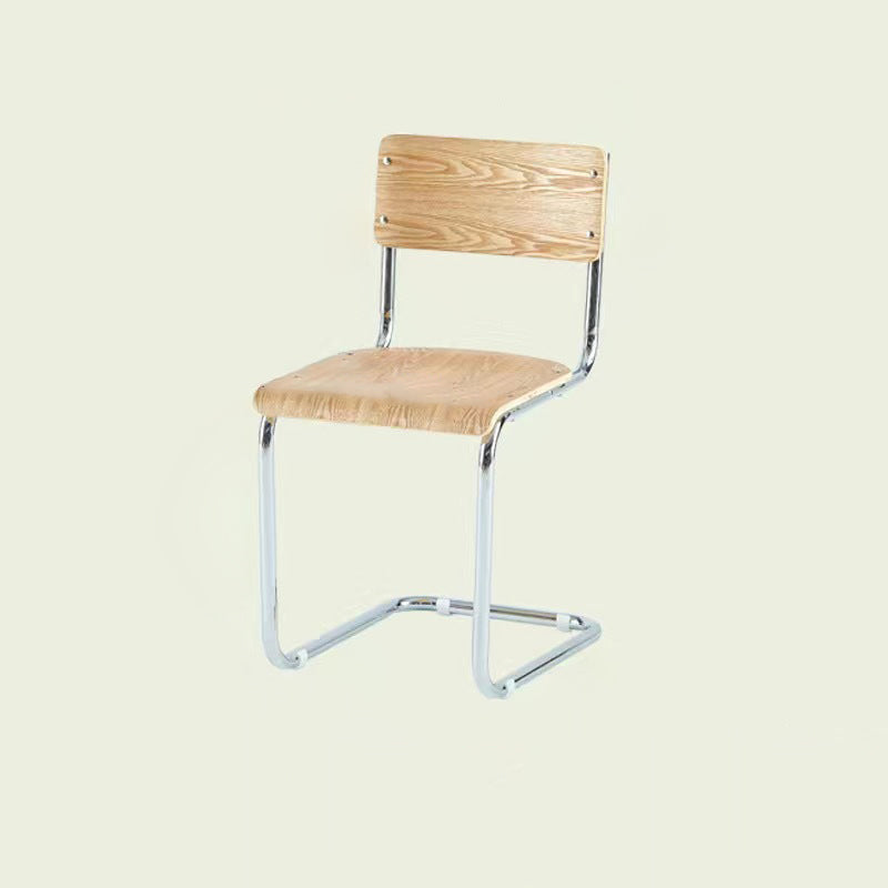 Traditional Vintage Bow Frame Solid Wood Metal Dining Chair Backrest For Dining Room