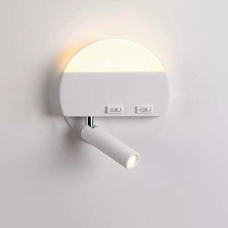 مصباح حائط للقراءة LED مصنوع من الأكريليك والألومنيوم بتصميم دائري مربع بسيط وحديث 