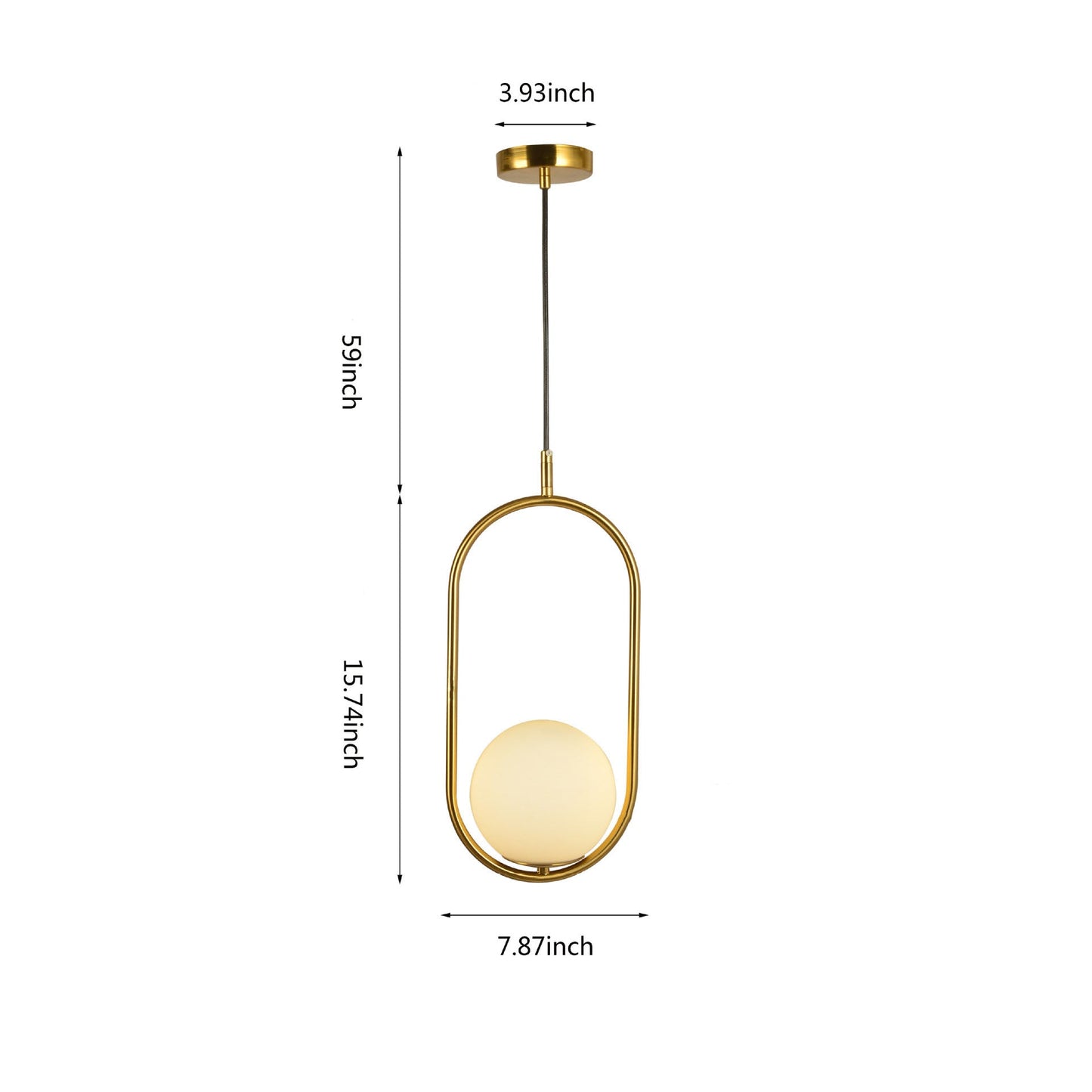 Modern Light Luxury Minimalist Oval Glass Orb 1/2-Light Pendant Light