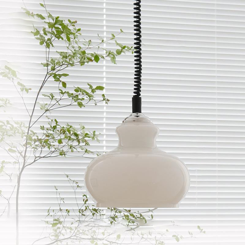 Contemporary Nordic Spherical Iron Glass 1-Light Pendant Light For Dining Room