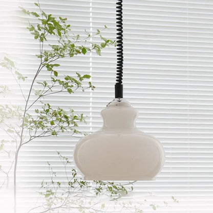 Contemporary Nordic Spherical Iron Glass 1-Light Pendant Light For Dining Room