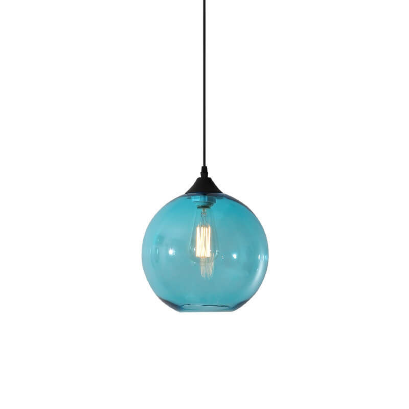 Nordic Minimalist Stained Round Glass 1-Light Pendant Light