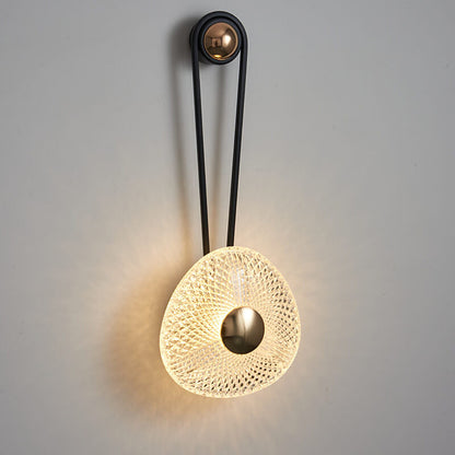 Modern Luxury Round Acrylic Metal Hanging LED Wall Sconce Lamp