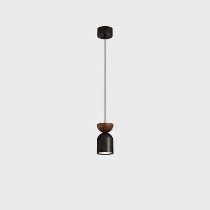 Contemporary Scandinavian Cylinder Full Brass 1-Light Pendant Light For Bedroom