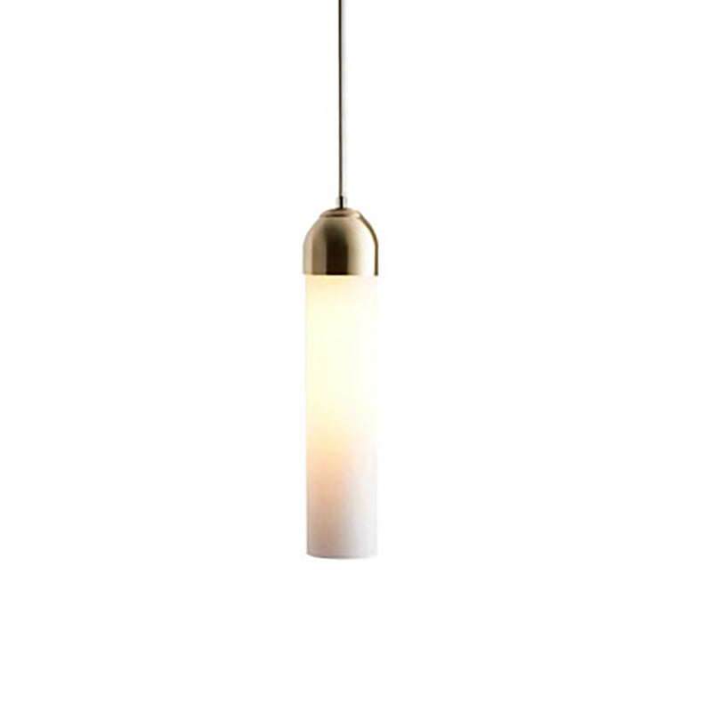 Modern Simplicity Glass Cylinder Shade 1-Light Pendant Light For Dining Room