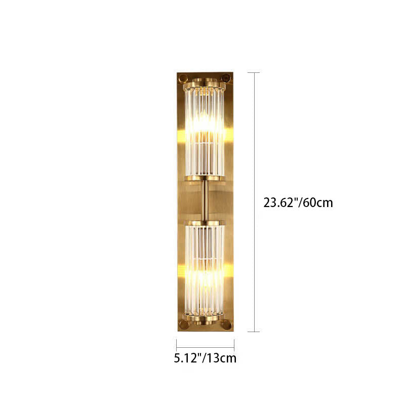 Modern Creative Light Luxury Crystal Strip Square 2-Light Wall Sconce Lamp