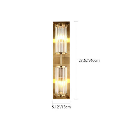 Modern Creative Light Luxury Crystal Strip Square 2-Light Wall Sconce Lamp